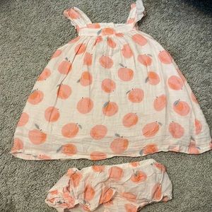 Angel Dear 12-18M Peach Dress w/ Diaper Cover